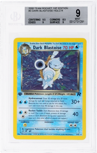2000 Pokemon Team Rocket Dark Blastoise 1st Edition Holo #3 BGS 9