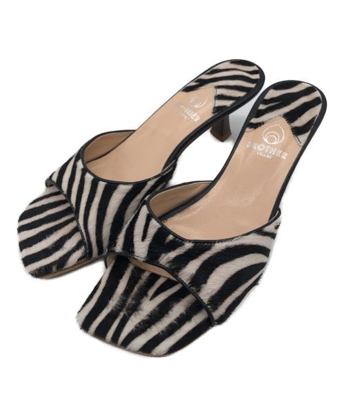 Brother                    Zebra Harako Mule Sandals White x Black