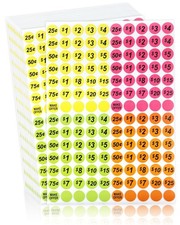 2800 Removable Garage Sale Stickers with 15 Pre-Printed Colorful Tags