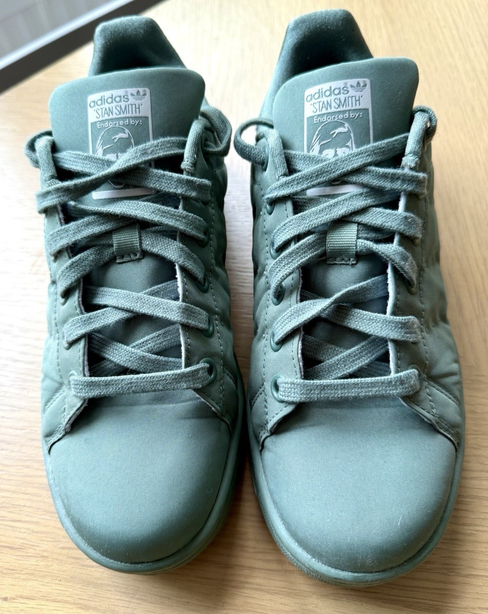 ADIDAS STAN SMITH TRAINERS GREEN SATIN FINISH SIZE UK UK
