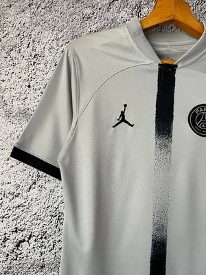 Jordan PSG Football Jersey Paris Saint-Germain Grey Shirt Size S