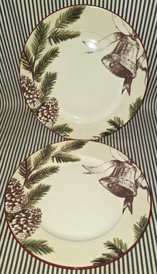 LOT OF 2 NwoT WILLIAMS SONOMA CHRISTMAS CAROLS 11'' BDINNER PLATE SET LACAZE 2011