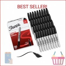 Sharpie Permanent Markers, Bulk Set, Fine Tip Markers, For Plastic, Metal, Wood,
