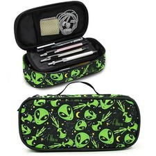Pencil Case Pencil Pouch Large Capacity Pen Bag School Office Organizer Alien