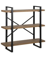 Modernes BüCherregal Dunkler Holzfarbton 3 RegalböDen Industrieller Stil Timber