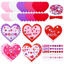 430 Pieces Valentines Hearts Foam Craft Set Include Colorful Hearts Foam and ...
