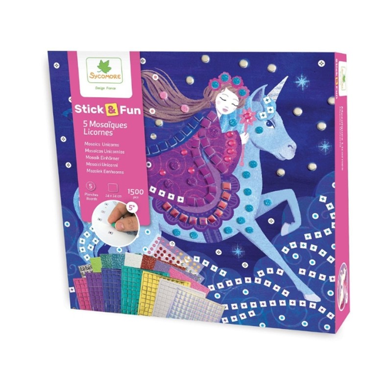 Mosaïques à coller licornes - Jeu créatif enfant 5 ans et loisirs créatifs