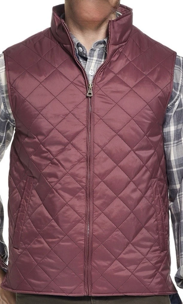 Weatherproof Vintage Men’s Diamond Quilted Vest Port Burgundy Size Small NWT