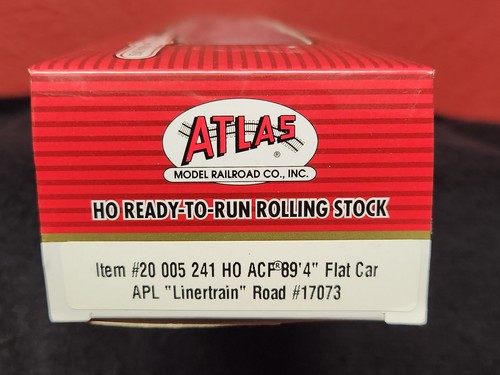 Material rodante Atlas escala HO ACF 89' 4" coche plano APL "Linertrain" #17073 | Condition: New