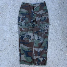 Vintage Military Pants Mens Medium - Long (34x32) Camo Cargo Propper Woodland