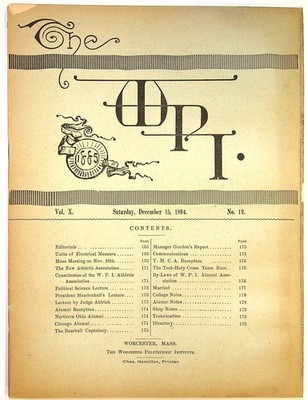 Worcester Polytechnic Institute Magazine Vol. 10 #12 GD- 1.8 1894 Low Grade