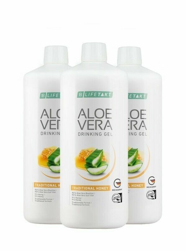 Gel para beber aloe vera miel 3 fl. a 1 L MHD fresco hasta 07 2026