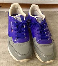 Reebok Purple/Gray/White Low Top Lace-Up Athletic Sneakers Unisex Pre-Owned