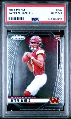 2024 Panini Prizm Jayden Daniels - Base PSA Gem Mint 10 - Commanders (RC)