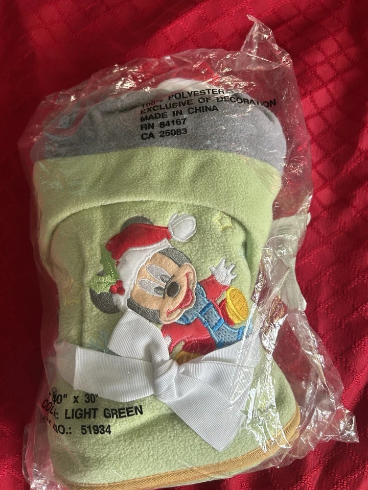 Disney Mickey Mouse Bebé Manta Y Sombrero Set 40” X 30” Nuevo Vacaciones Navidad Foto 3 de 3