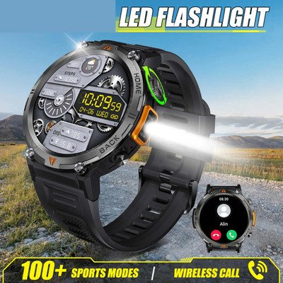 Men Smart Watch For Android Full Touch Screen Health Monitor With Flashlight