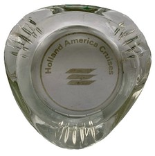 Holland America Cruise Line Ashtray 4" Vintage Glass Triangle