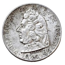 2 Schilling 1936 &Ouml;sterreich Prinz Eugen von Savoy 12,g Silber M&uuml;nze F.VZ