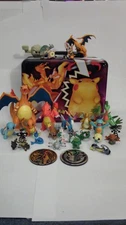 Pokemon Lot - Lunchbox, Figures, & Pins - Vintage & Modern  - Mixed Brands 