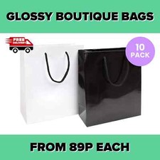 Glossy Paper Gift Bags – Boutique Shopping Bags with Rope Handles – All Sizes UK