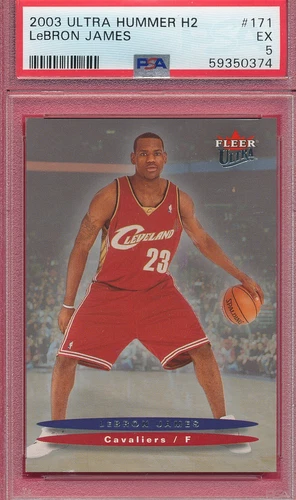 PSA 5 EX HUMMER H2 LEBRON JAMES HOF ROOKIE 2003 ULTRA FLEER 171 GRADED NBA TPHLC