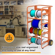 Cable Spool Holder Wire Rack Dispenser with 11Rods Multiple Axle 300lb Capacity
