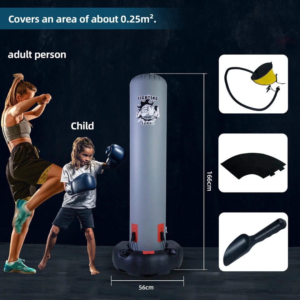 B-WAREN Boxsack Erwachsene Kinder Freistehender Aufblasbare Standboxsack Boxing - Bild 3 von 4