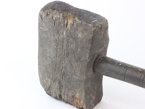 Vintage Wood Mallet Woodworking Hammer Primitive Carpenter Tool - Picture 2 of 7