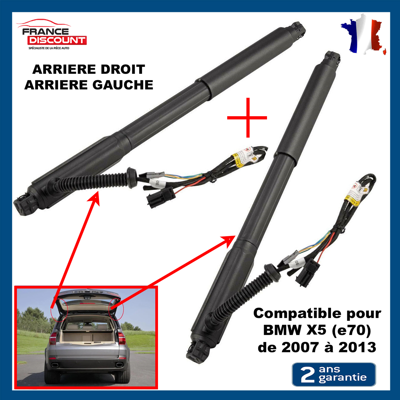 Vérin coffre électrique pour BMW X5 E70 2007-2013 paire de hayon arrière gauche et droit