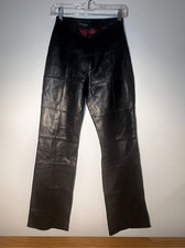 Y2K 100 Leather Black pants boot cut size 4