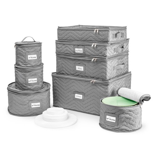 Sorbus China Storage Containers (Quilted) - Glass & Dish Storage Organizers - Picture 23 of 30
