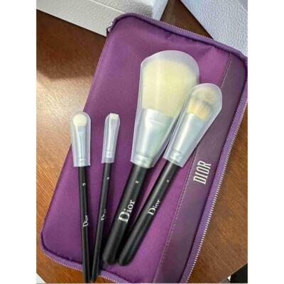 Dior Backstage (4) Makeup Brush Set w/ Case ~ Purple Limited Edition ~USA ~ New