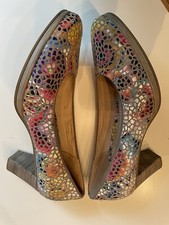 NEU Gabor Sacchetto Leder Pumps Bunt Glitzer Muster Gr. 7 1/2 (41) Hochwertig