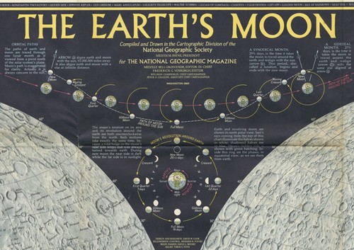 Map "The Earth's Moon" National Geographic Society, 1969 - Picture 3 of 12