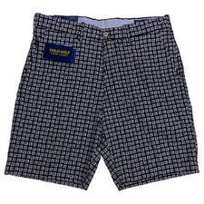 Polo Golf Ralph Lauren Shorts Navy Blue Geometric Stretch Classic Fit 115 NOLA