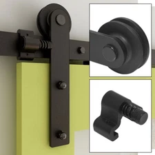 CCJH 4-20FT Sliding Barn Wood Door Hardware Track Kit Single/Double/Bypass Doors