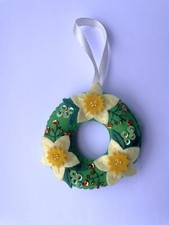 Handmade felt Easter wreath Daffodil wreath