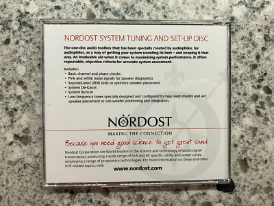 Nordost System Set-Up & Tuning Disc ; 2009 CD NOR TD1 CD EX