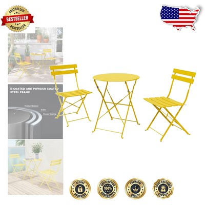Rust-Resistant Modern Folding Patio Set - Perfect Outdoor Bistro Experience