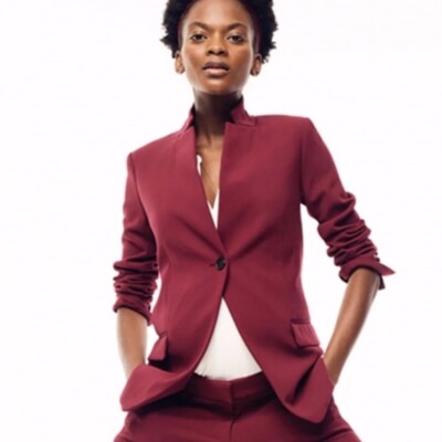 Hatch x Regent Burgundy Red Maternity Stretch Blazer Size XS/Small  AC596