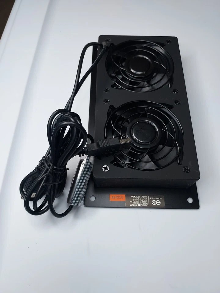 AIRPLATE S5, Quiet Cabinet Fan 8" for Home Theater AV Amplifier Media Cooling - Image 2 of 4