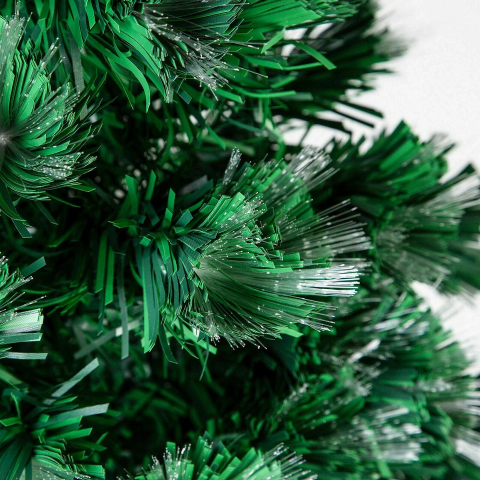Árbol de Navidad preiluminado de fibra óptica verde estrella Foto 4 de 4
