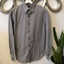 PERRY ELLIS Striped Button Down Dress Shirt  Medium