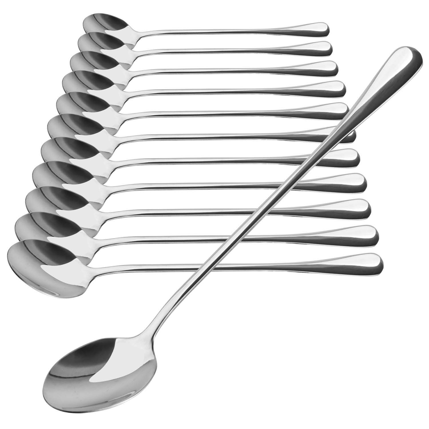 12x Longdrinklöffel Löffelset - Löffel mit langem Stiel - Eislöffel Lange