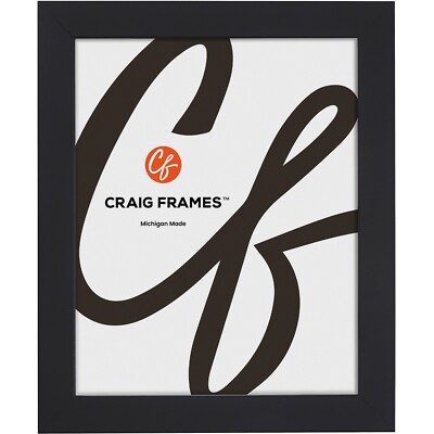 Essentials, 1'' Wide Modern Satin Black Picture Frame, Common Sizes 4x5 - 24x36