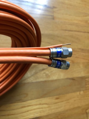 RG6 RG-6 Direct Burial Dual Twin Coaxial Video Cable In/Outdoor w Ground Mssnger - Picture 2 of 11