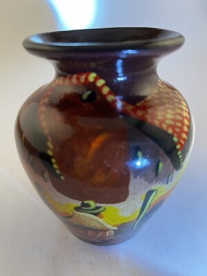 Peruvian Pottery 4  Hand Painted & Signed