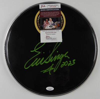 KISS ドラムヘッド　2019Eric Singer 直筆サイン Eric Singer KISS JSA Autograph Signed Drum Head End Of The