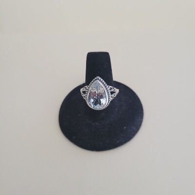 Artisan Crafted White Topaz 925 Sterling Silver Solitaire Ring (Size 9) 6.75 Cts