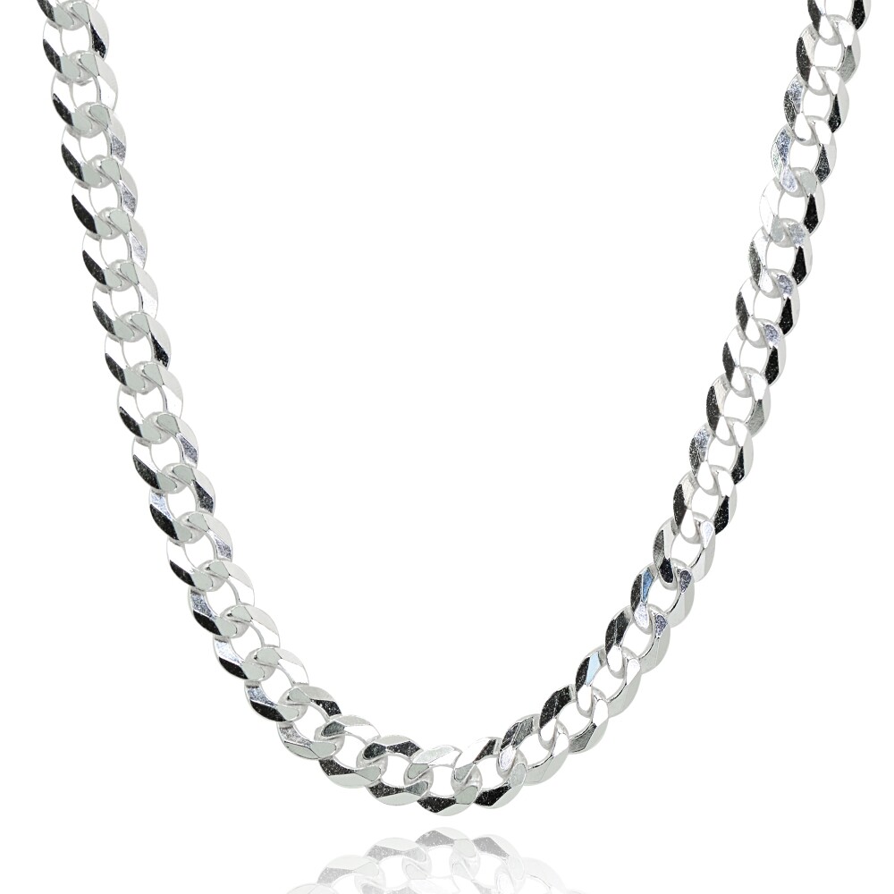 Sterling Silver Italian 4mm Diamond-Cut Cuban Curb Link Chain